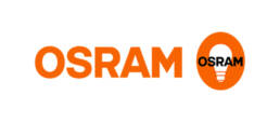 OSRAM logo in orange: the word OSRAM followed by an orange circle containing a lightbulb.