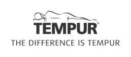 Tempur brand logo with a reclining outline above the word TEMPUR and the slogan 'The difference is Tempur' below.